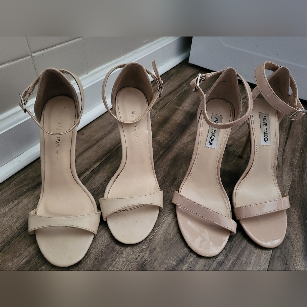 Beige strapie sandals sz 8 and 81/2